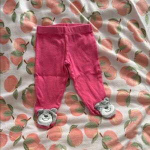 Pink Baby Leggings with Bear Feet